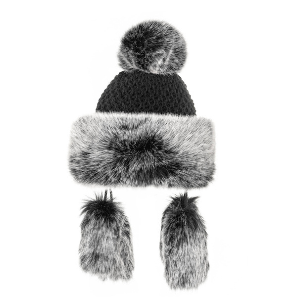 Czapka Damska z naturalnym pomponem