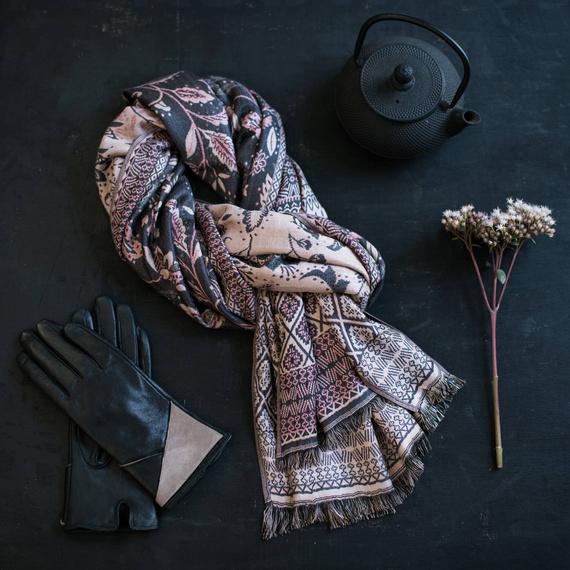 Szal Orientalne kwiaty