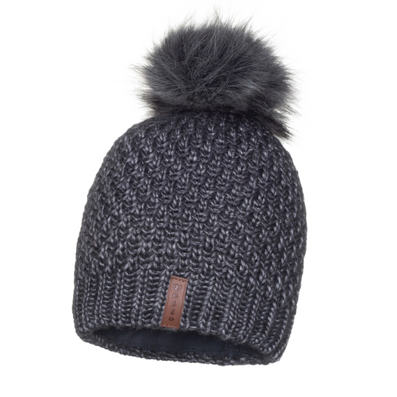 Czapka Damska z naturalnym pomponem