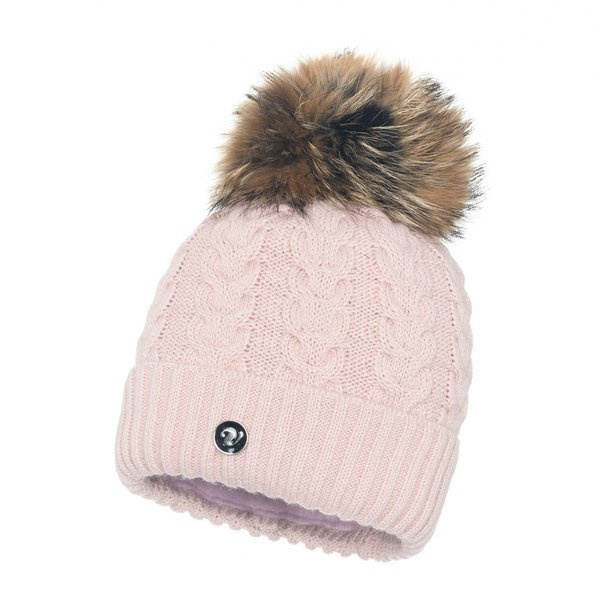 Czapka Damska z naturalnym pomponem