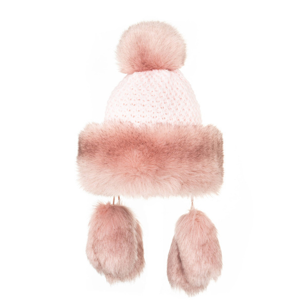 Czapka Damska z naturalnym pomponem