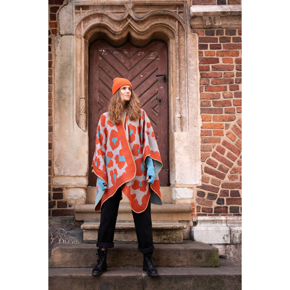 Ponczo Cozy leopard