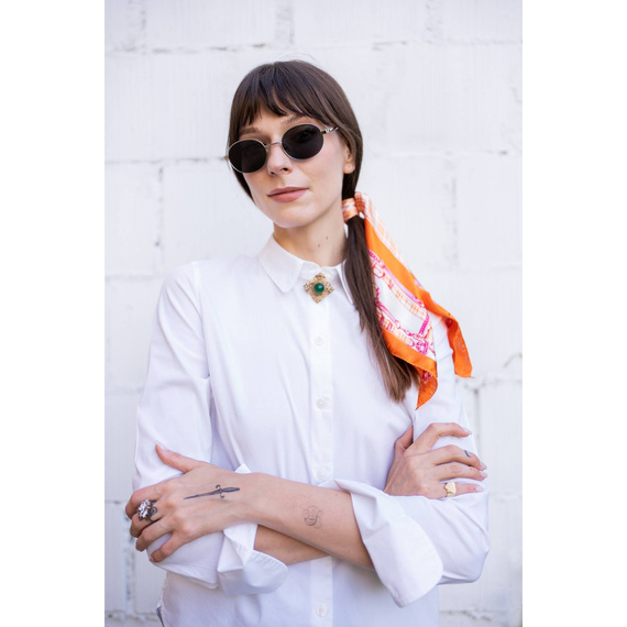 Apaszka Satin plaid chain XS