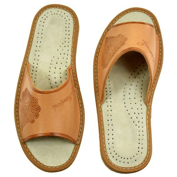 Skórzane pantofle damskie