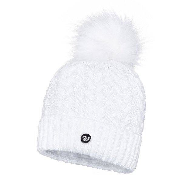 Czapka Damska z naturalnym pomponem