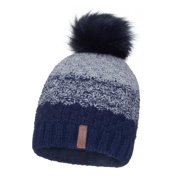 Czapka Damska z naturalnym pomponem