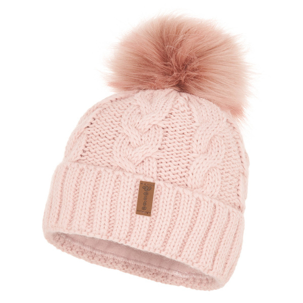 Czapka Damska z naturalnym pomponem