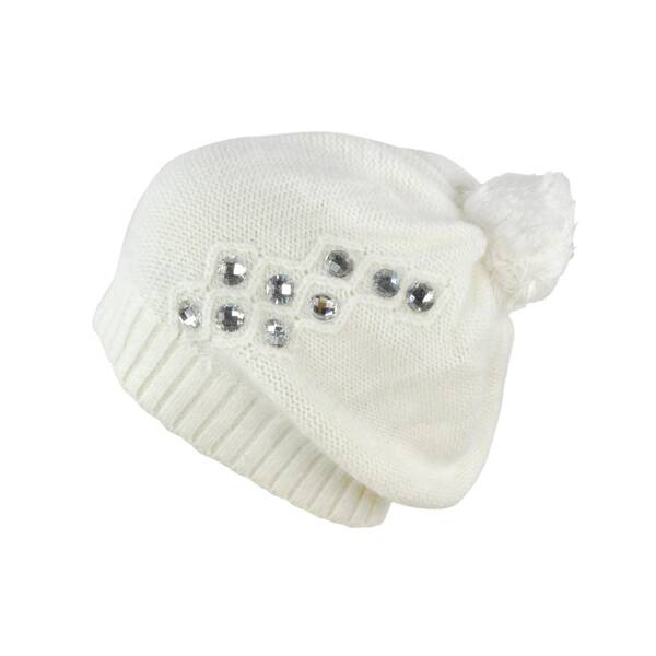 Czapka z kamyczkami i pomponem