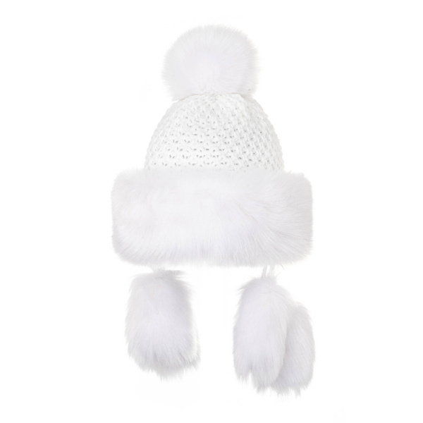 Czapka Damska z naturalnym pomponem