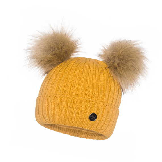 Czapka Damska z naturalnym pomponem