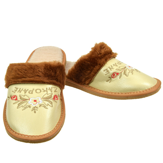 Ocieplane pantofle damskie