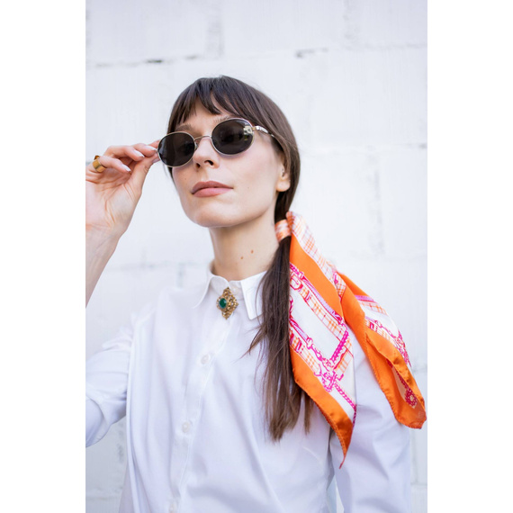 Apaszka Satin plaid chain XS