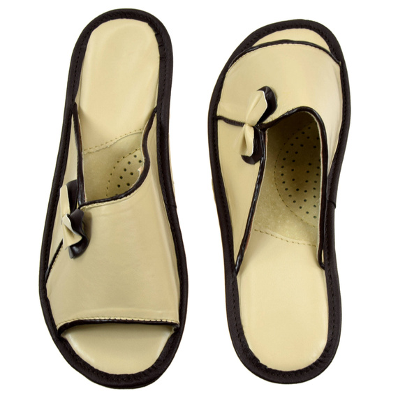 Skórzane pantofle damskie