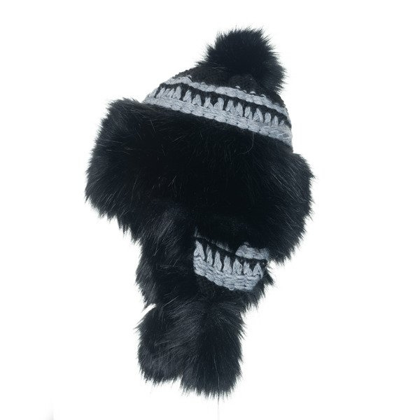 Czapka Damska z naturalnym pomponem