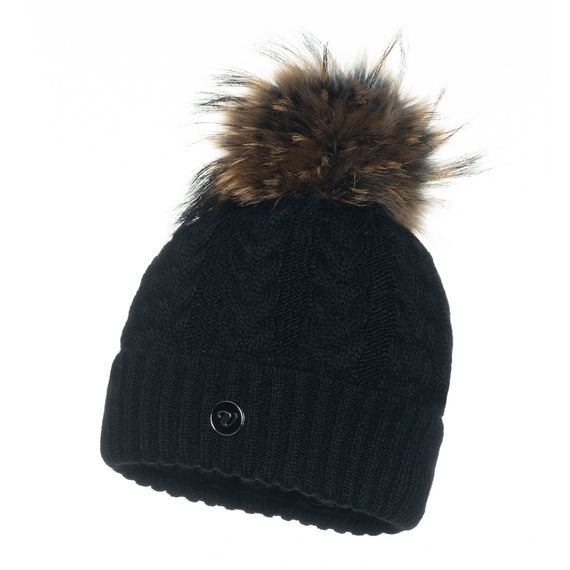 Czapka Damska z naturalnym pomponem