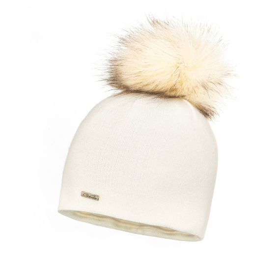 Czapka Damska z naturalnym pomponem