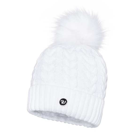 Czapka Damska z naturalnym pomponem