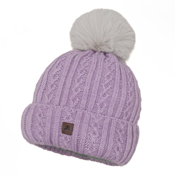 Czapka Damska z naturalnym pomponem