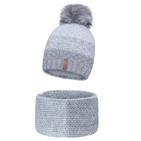 Czapka Damska z naturalnym pomponem