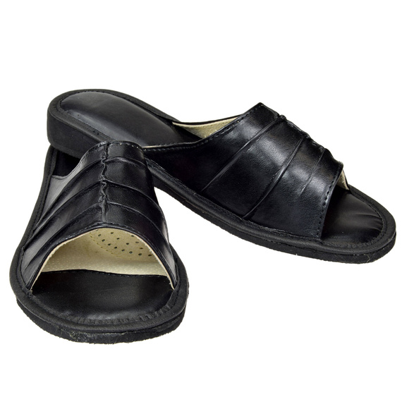 Skórzane pantofle damskie