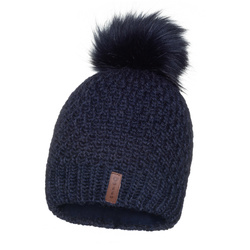 Czapka Damska z naturalnym pomponem