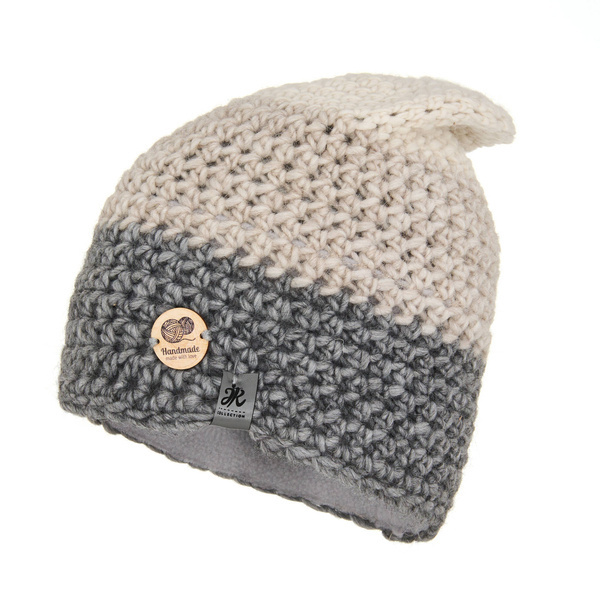 Czapka Damska z naturalnym pomponem