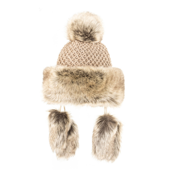 Czapka Damska z naturalnym pomponem