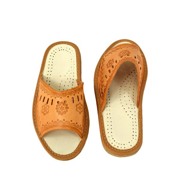 Skórzane pantofle damskie